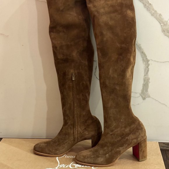 Christian Louboutin STRETCHADOXA BOTTA ALTA 70 Suede Over Knee Tall Boots - Picture 10 of 16